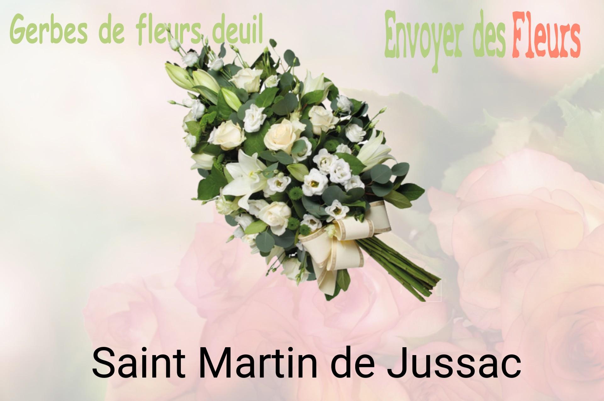 Gerbe de fleurs de deuil livrée à Saint-Martin-de-Jussac